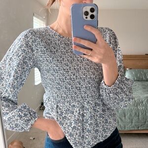 Floral Blue Women's Top